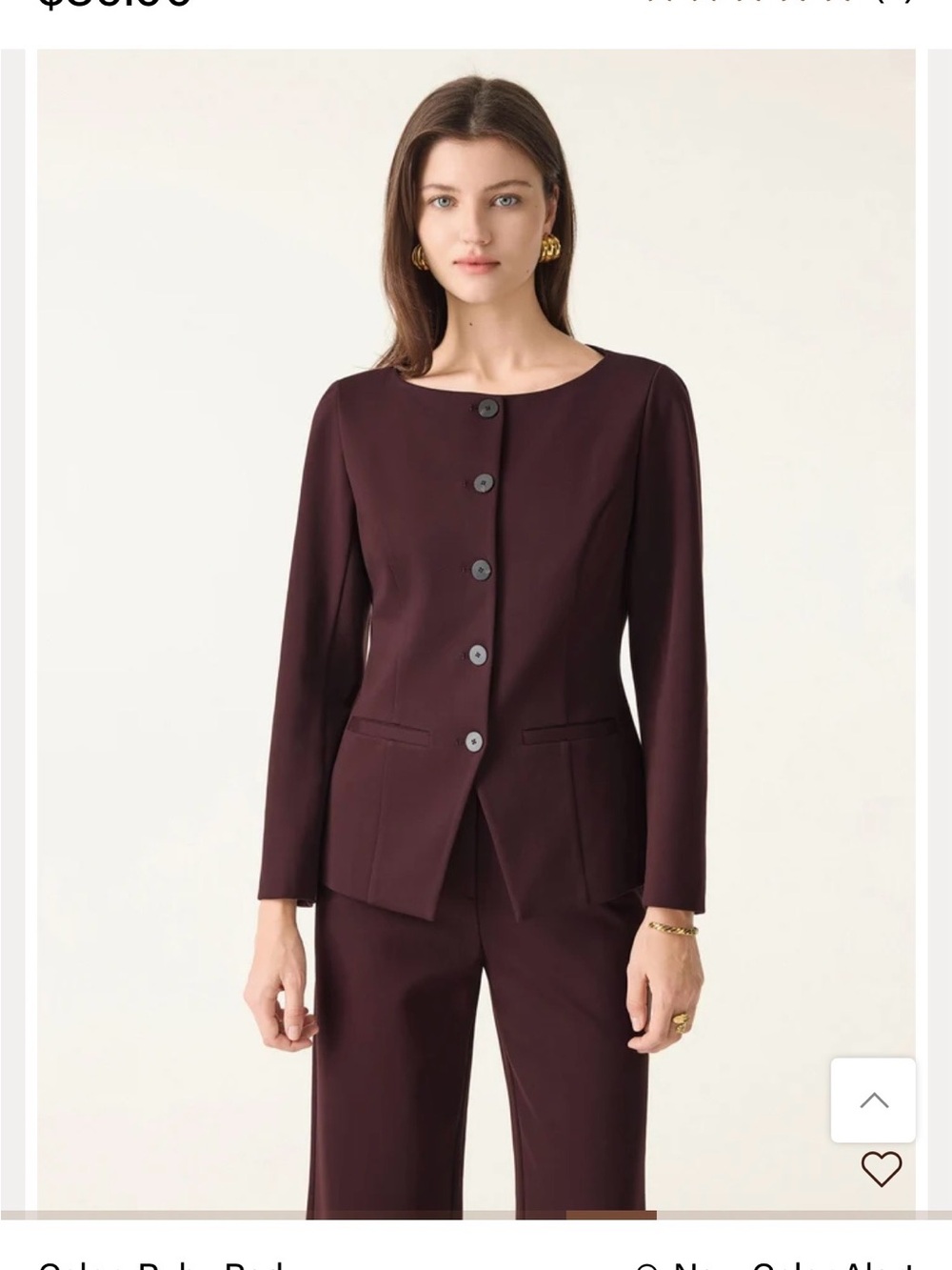 NWT - OGL collarless blazer in Ruby Red